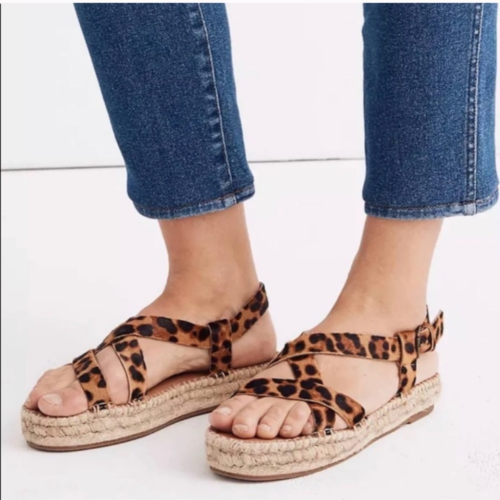 Madewell • Malia leopard print espadrille sandals NWT